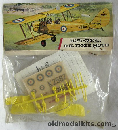 Airfix 1/72 DH Tiger Moth - T3 Issue Bagged, 95 plastic model kit